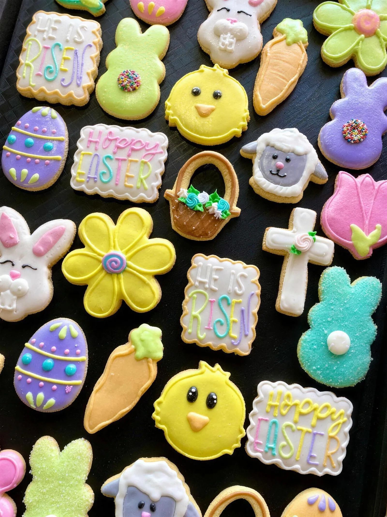 Hand iced Easter sugar cookies